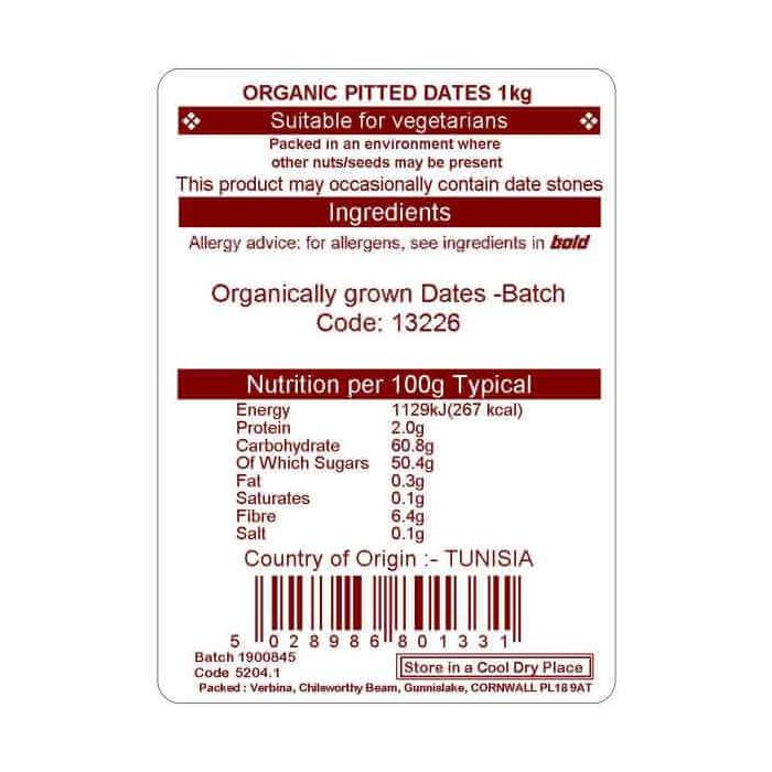 DATES ORG. PITTED 1KG