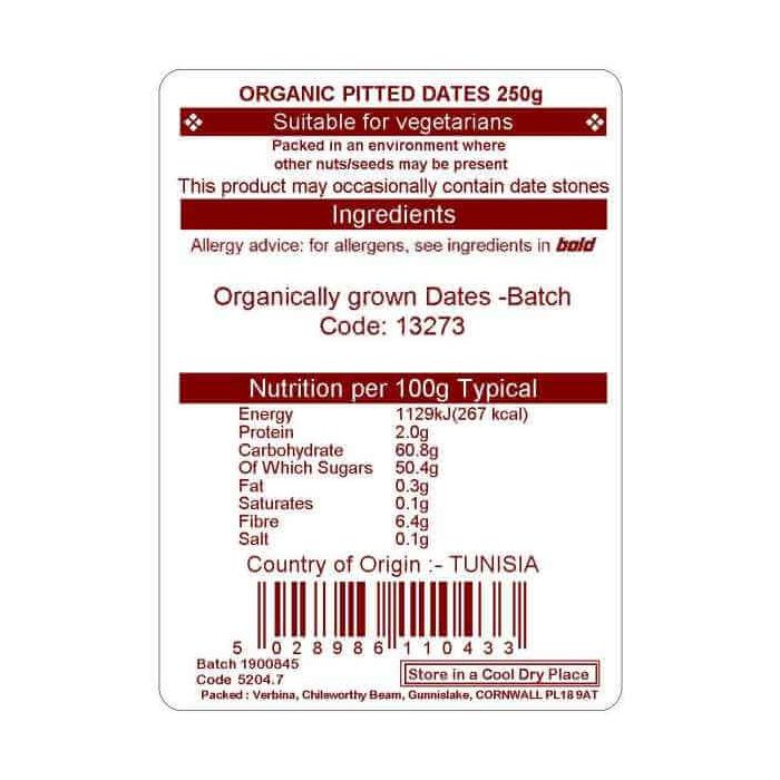 DATES ORG. PITTED 250G