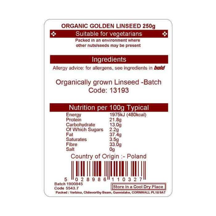 LINSEED ORG. GOLDEN 250G