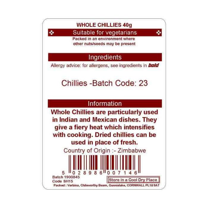 CHILLIES WHOLE 40G