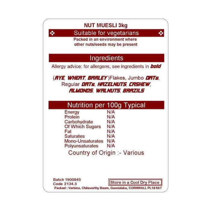 NUT MUESLI 3KG
