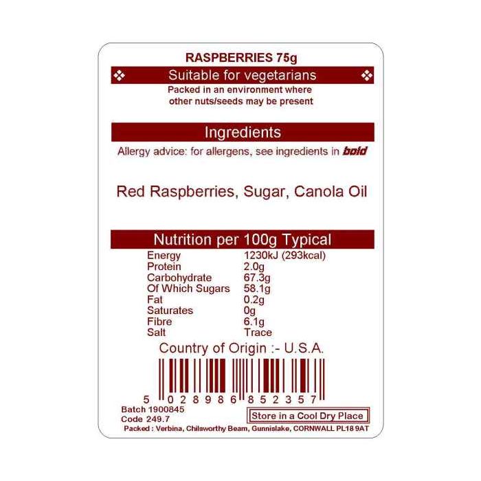 RASPBERRIES 75G