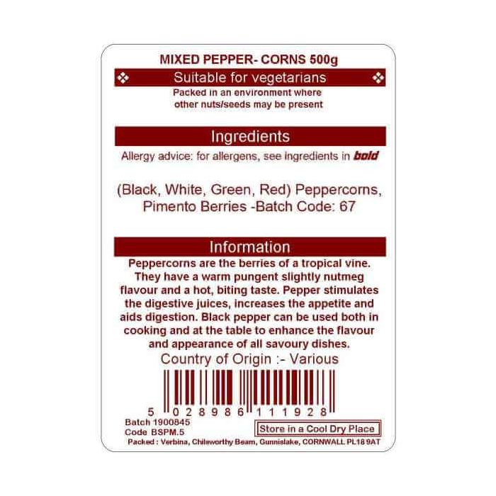 PEPPERCORNS MIXED 500G