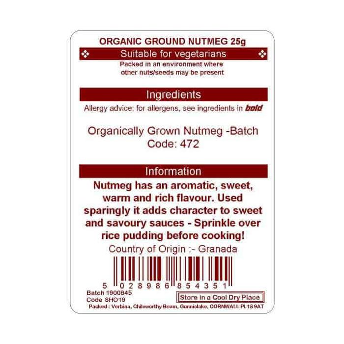 NUTMEG GROUND 25G (ORGANIC)